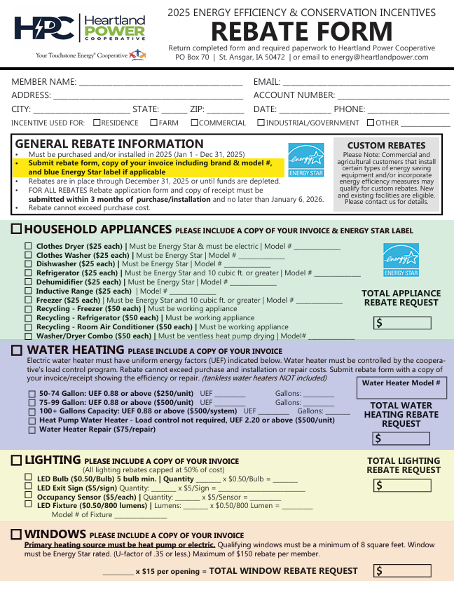 2025 Rebate Form